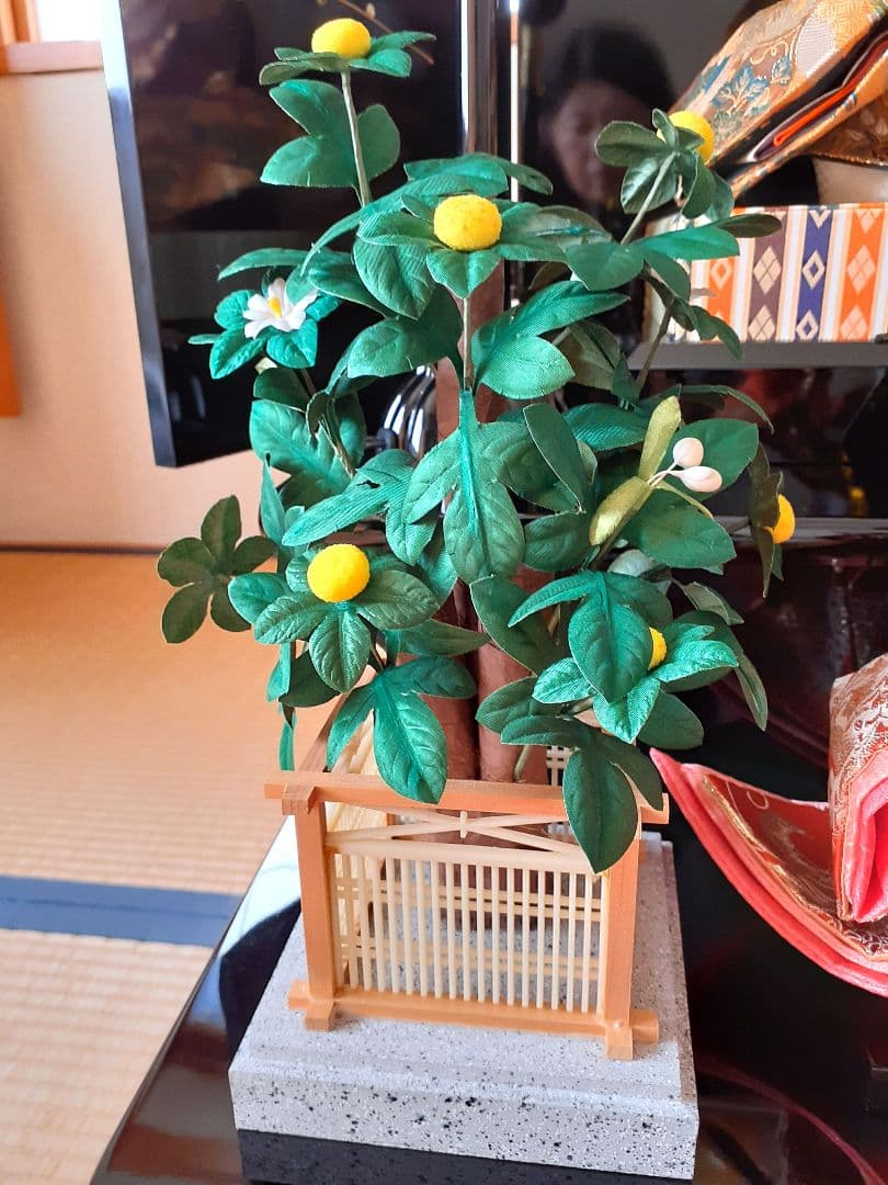 お雛様セットA　五人飾り　衣装着木製二段雛壇は含まず　ひな祭り　ぼんぼり　桜橘