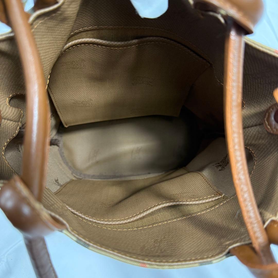 【美品】バーバリー　シャドーホース　ノバチェック　ワンショルダー　月桂冠　レザー