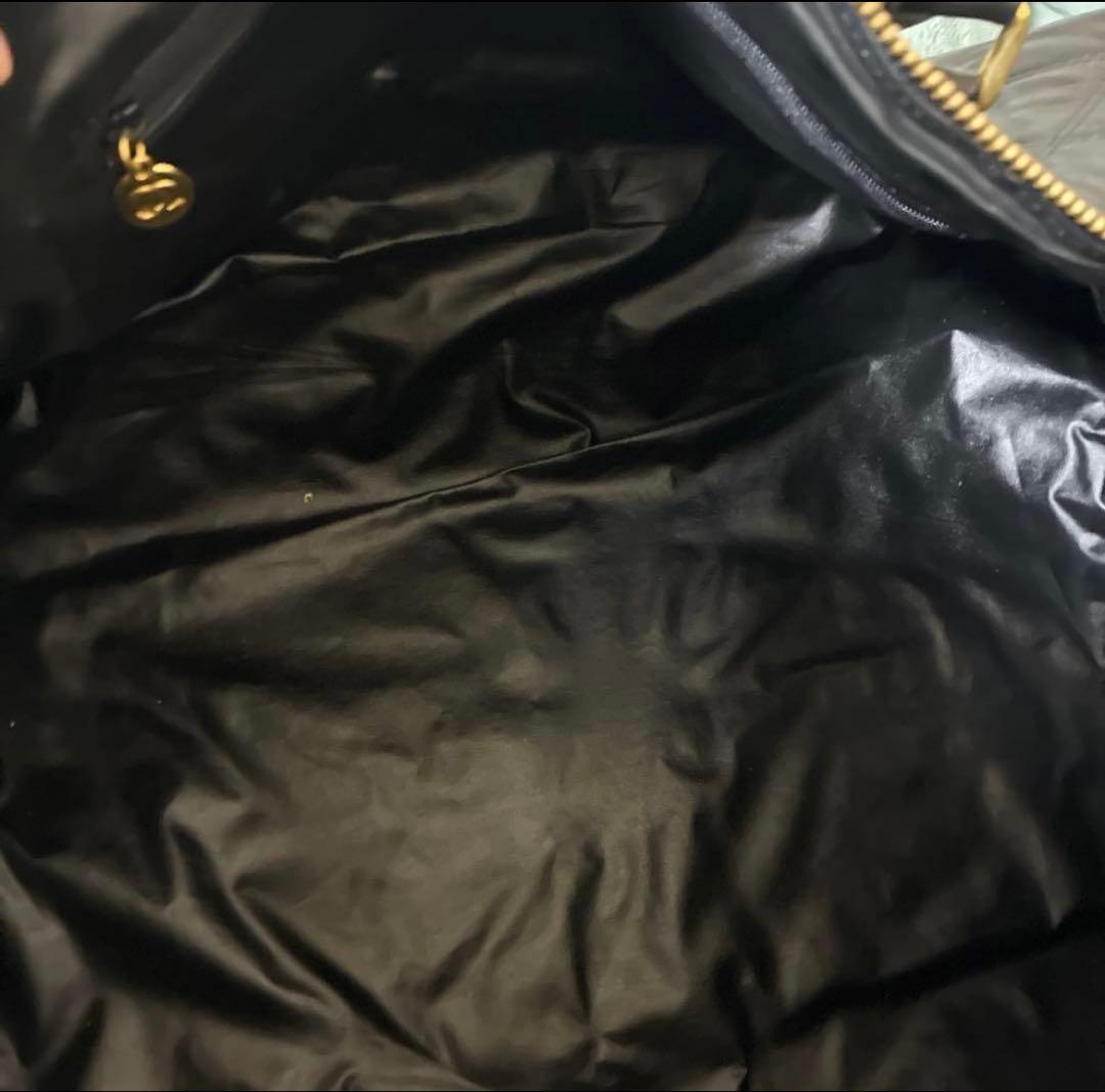 T*K様 CHANEL ヴィンテージ 黒 キルティング ロゴ レザー ボストンバ