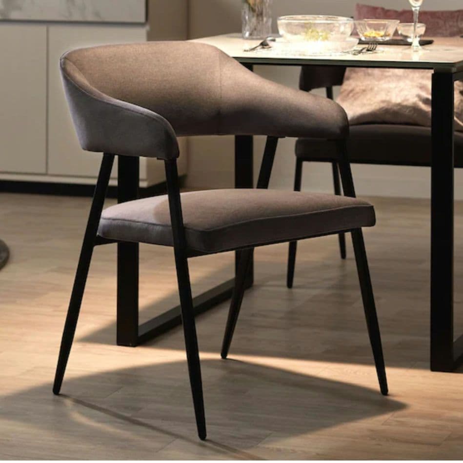 ニトリ　肘付きダイニングチェア(イジー2 GY)　2脚セット