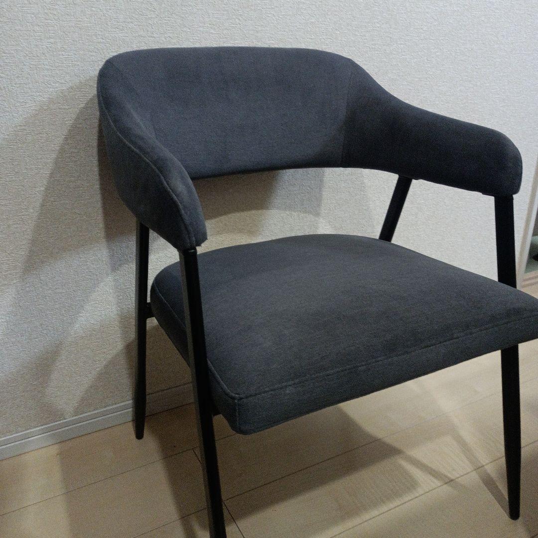 ニトリ　肘付きダイニングチェア(イジー2 GY)　2脚セット