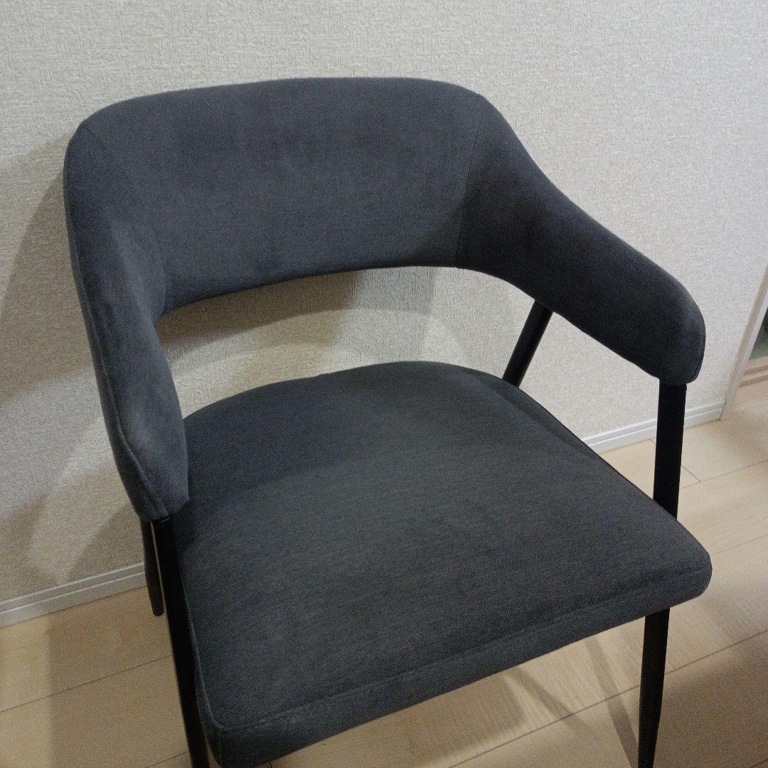 ニトリ　肘付きダイニングチェア(イジー2 GY)　2脚セット