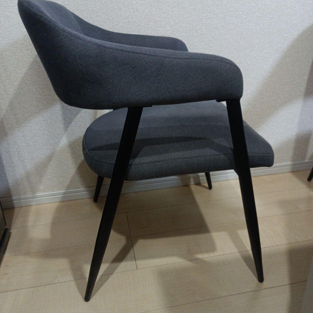 ニトリ　肘付きダイニングチェア(イジー2 GY)　2脚セット