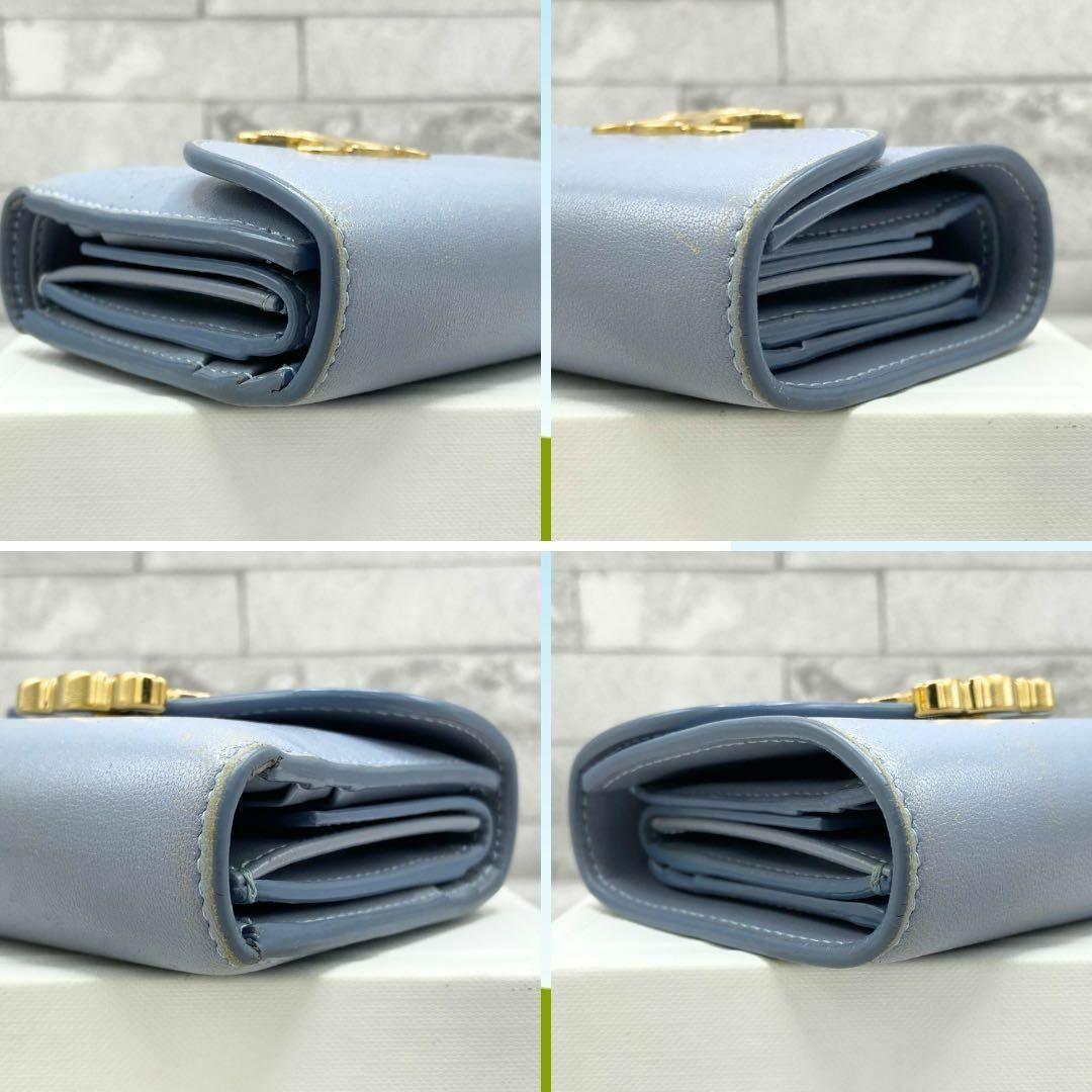 セリーヌ トリオンフ スモールフラップウォレット　シャイニーカーフスキン　財布