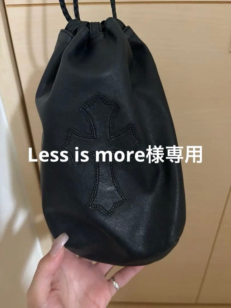 クロスパッチドローストリングサックレザー巾着ハンドバッグ