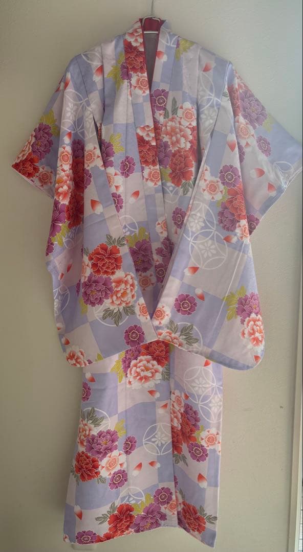 七五三用着物 花柄　ピンク　紫