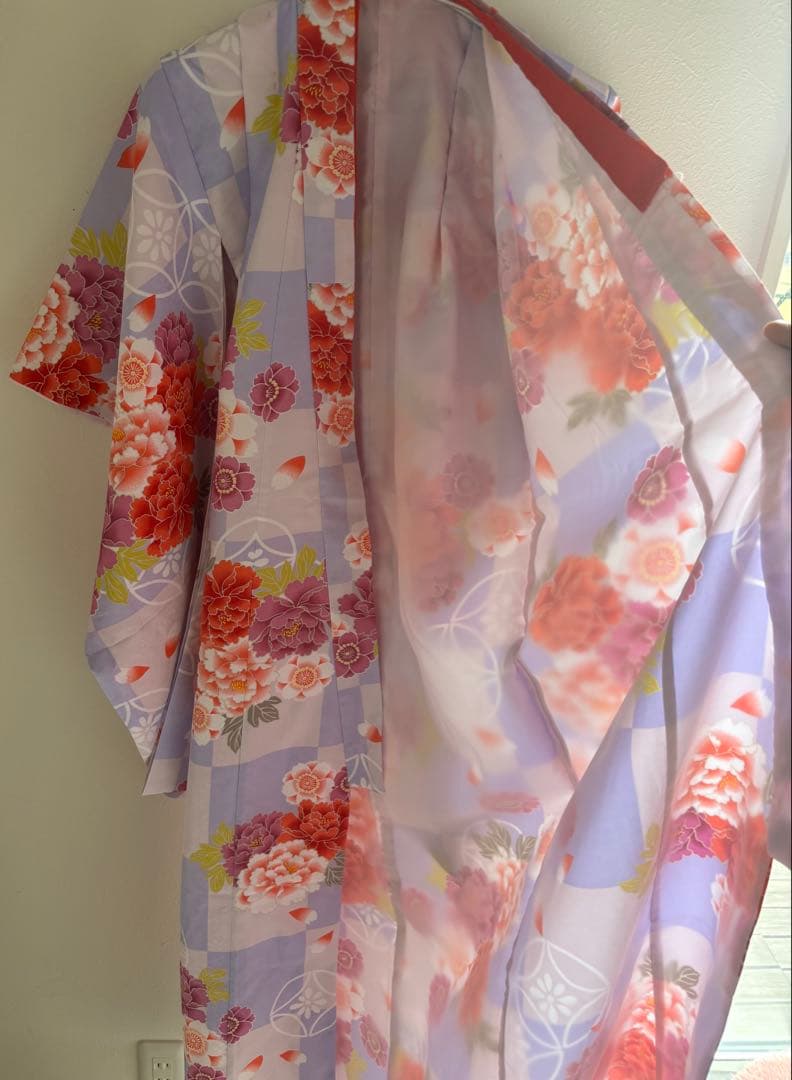 七五三用着物 花柄　ピンク　紫