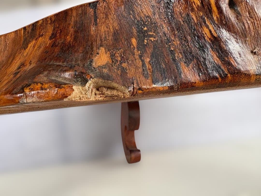 天然木 一枚板 銘木 猫足　欅 座卓 ローテーブル 飾台 古民家　01d145