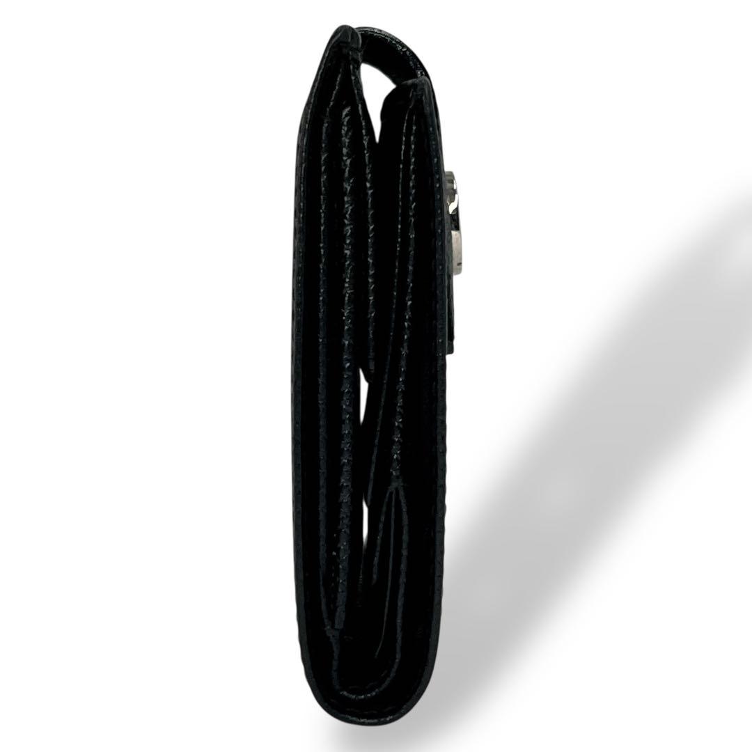 正規品　美品　ブルガリ　二つ折り財布　コンパクトウォレット　ブラック　レザー