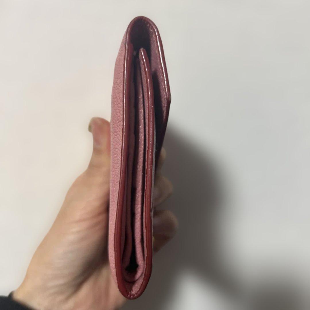 miu miu ピンク 三つ折りレター財布