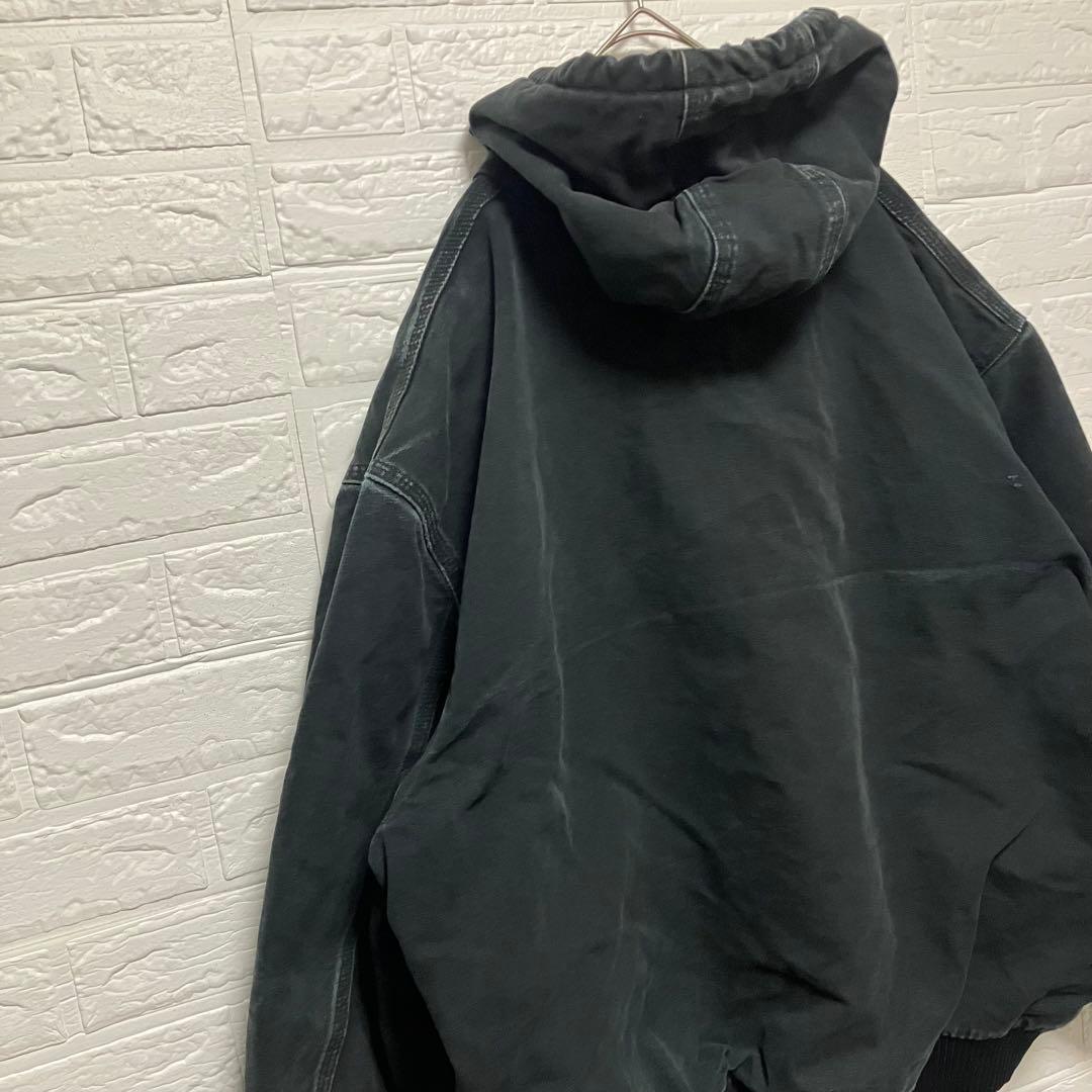 ●H14【US輸入】【ボロ】カーハート アクティブジャケット ブラック【2XL】