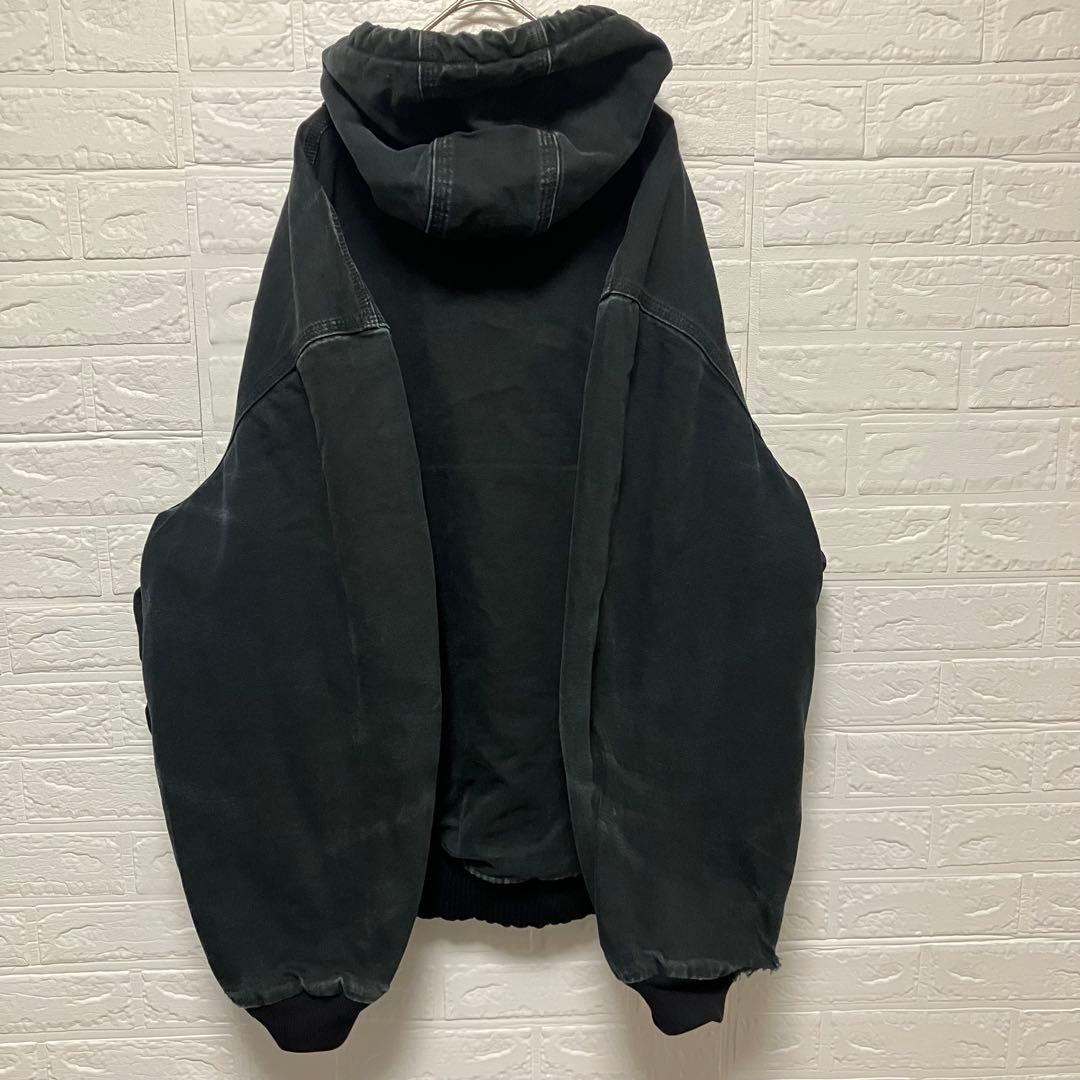 ●H14【US輸入】【ボロ】カーハート アクティブジャケット ブラック【2XL】
