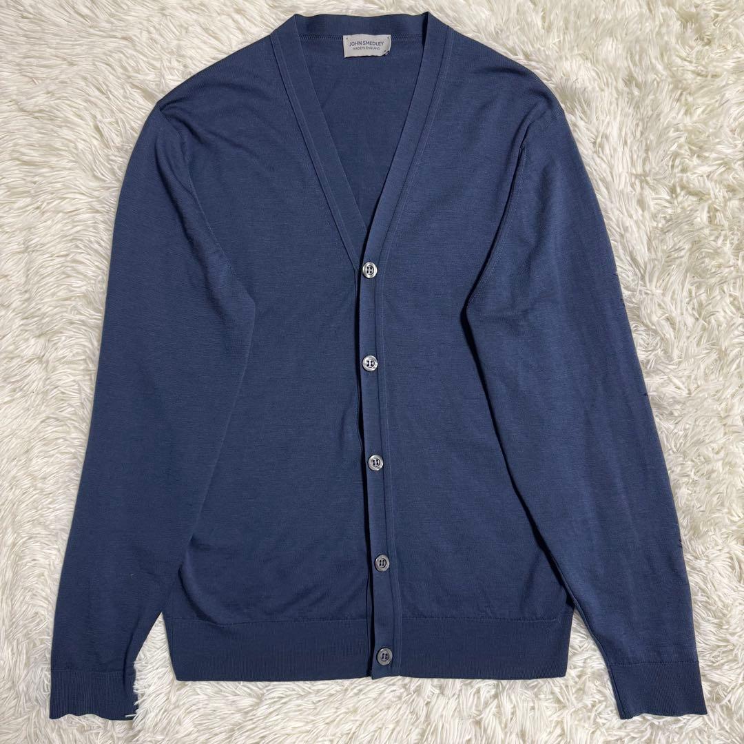 【美品】ジョンスメドレー メリノウール ニット カーディガン ハイゲージ M
