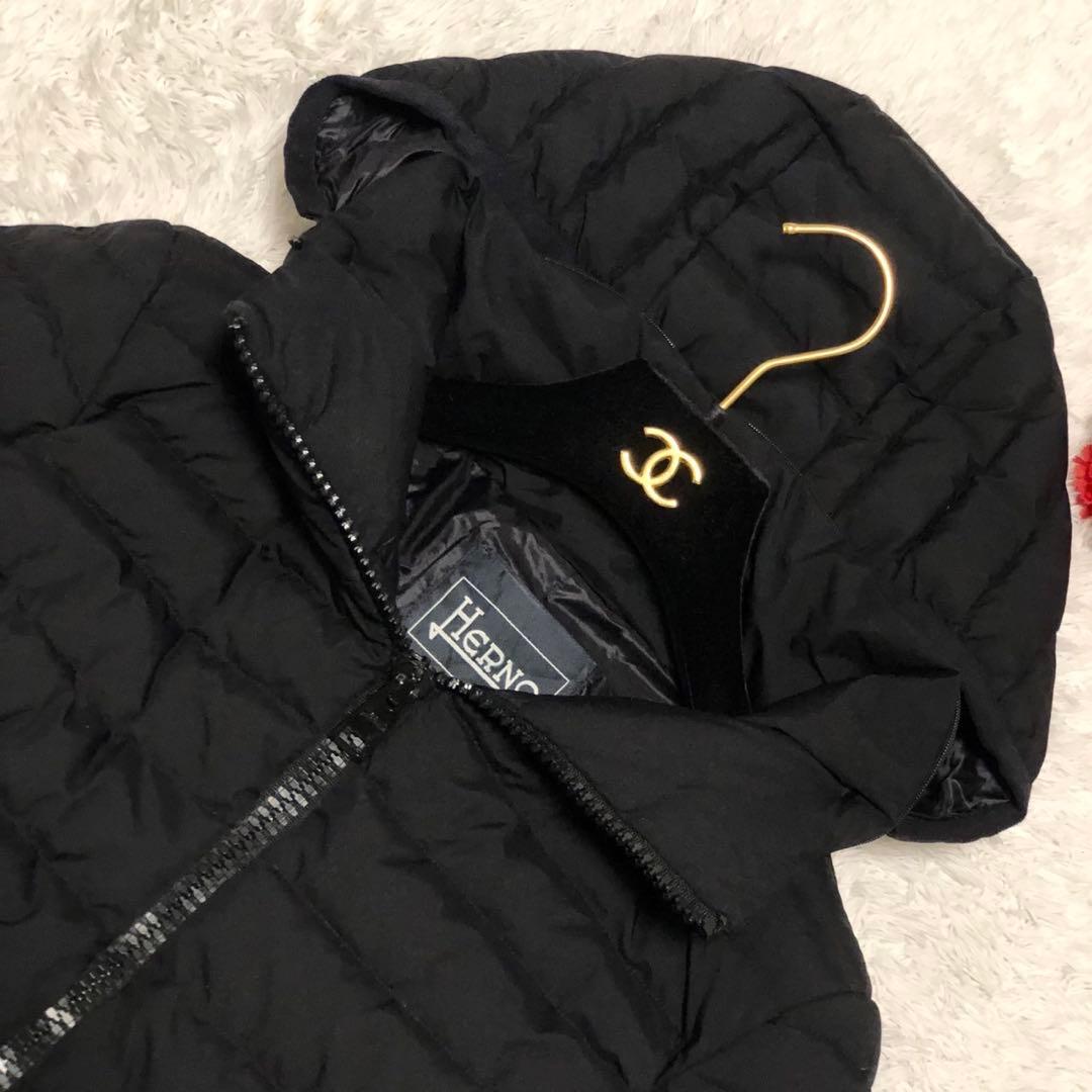専用 HERNO ヘルノ ラミナー 2way ロングダウンコートブラック 42