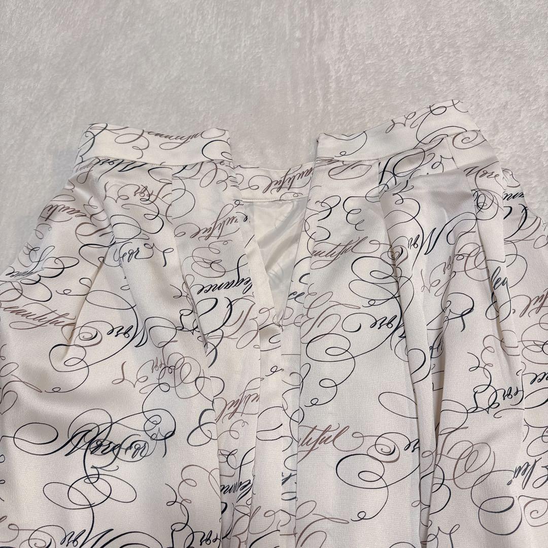 ANAYI アナイ リーフカリグラフィープリントマチフレアスカート