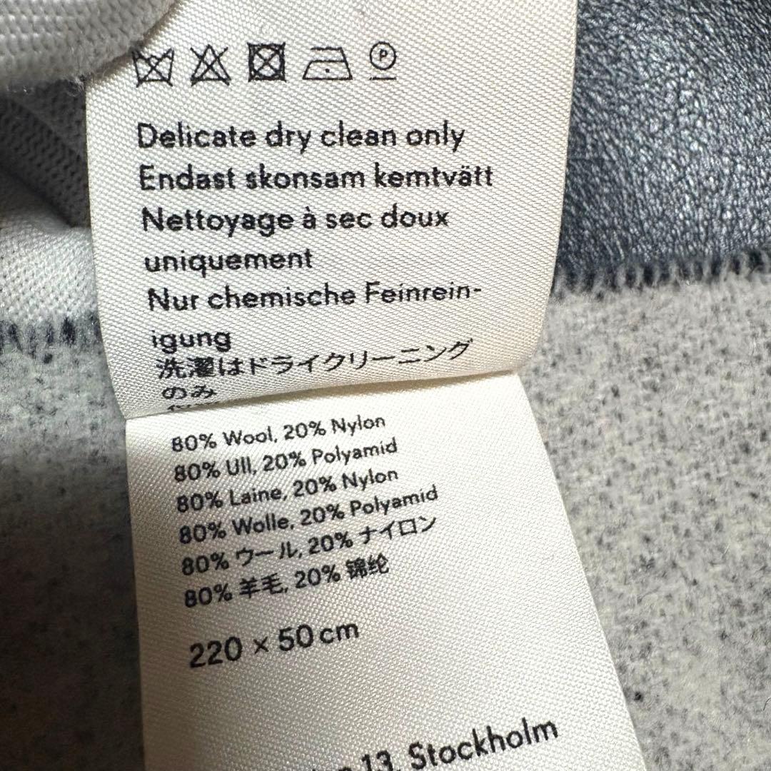 美品Acne studios ロゴジャガードスカーフ マフラー グレー/ブラック