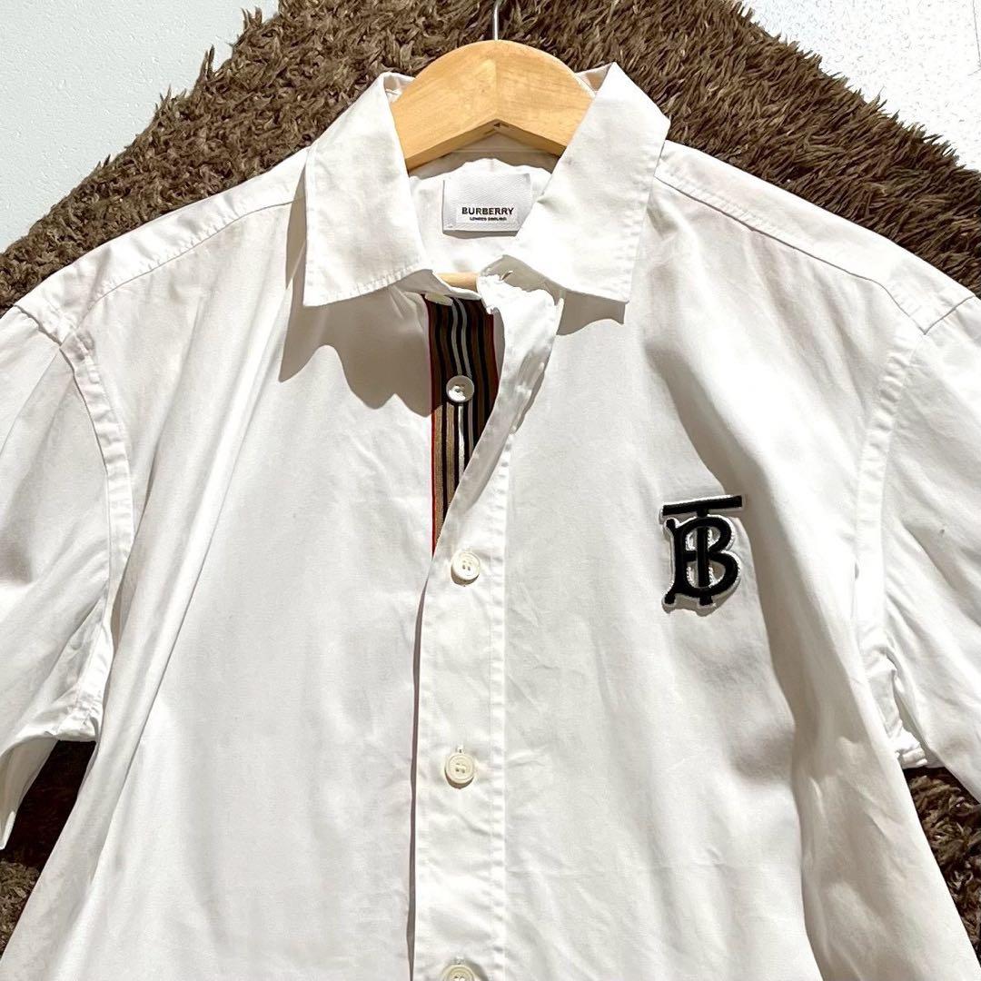 美品✨BURBERRY TB Logo Shirt 刺繍ロゴ コットンシャツ