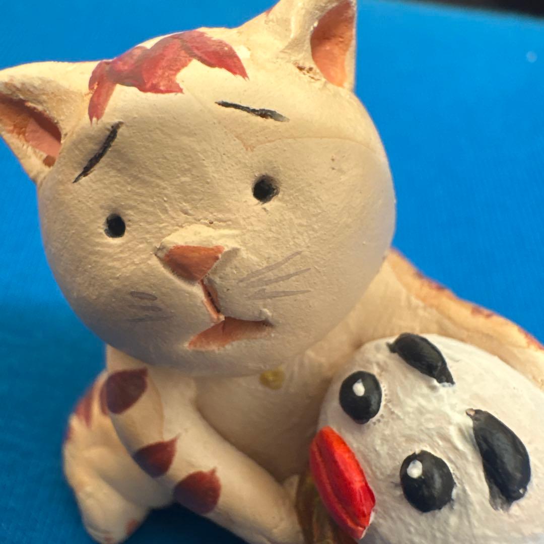 １点もの　もりわじんさんサイン入り！招き猫　猫の置物