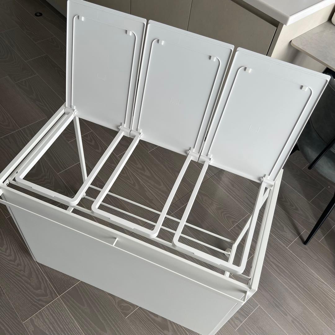 【tower】蓋付き目隠し分別ダストワゴン タワー 45L 3分別