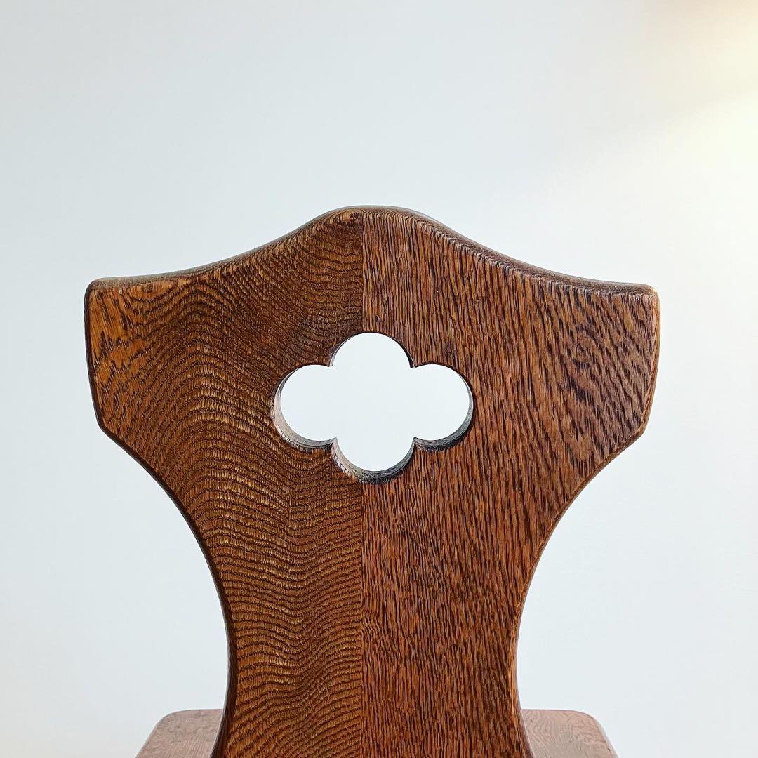 アンティークチェア　オーク材　腰掛け　ビンテージ家具　蚤の市　古家具　ブロカント