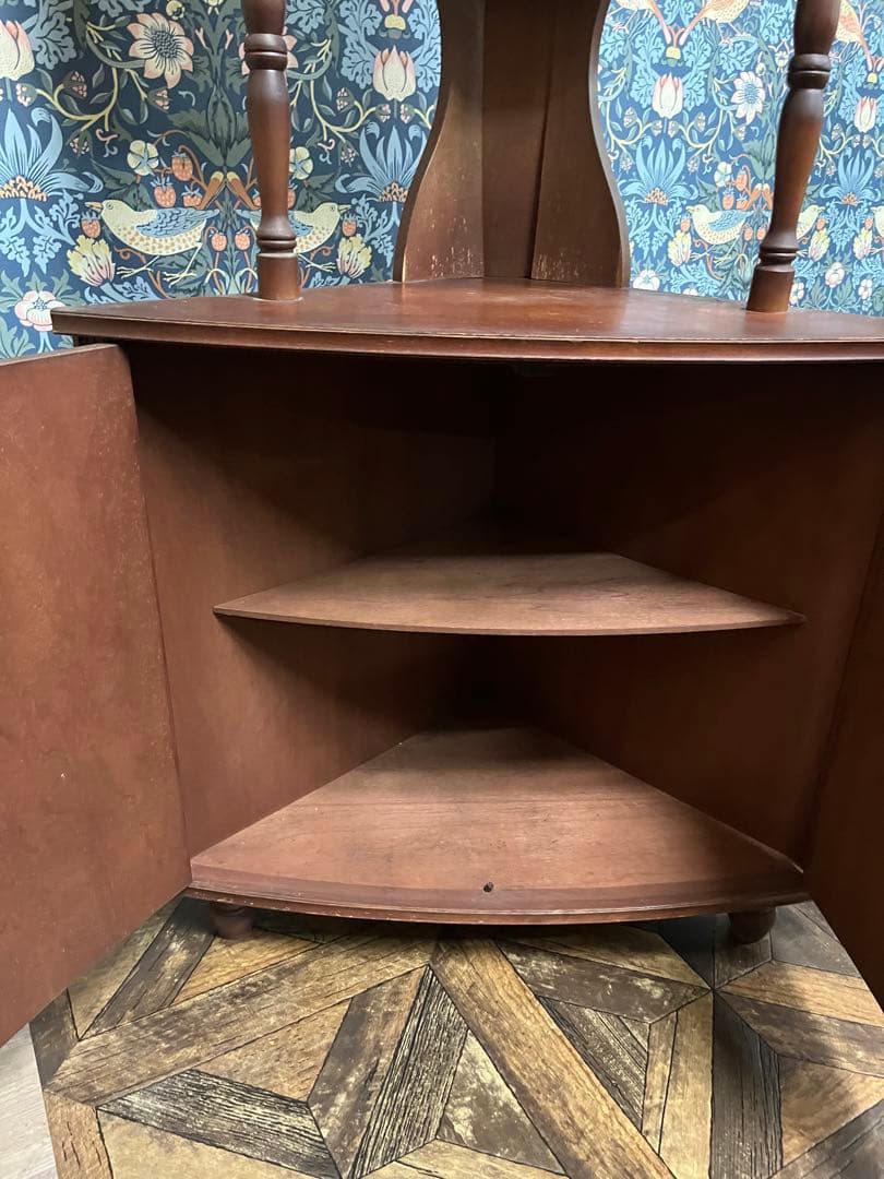 コーナーラック キャビネット 昭和レトロ 飾り棚 インテリア 当時物