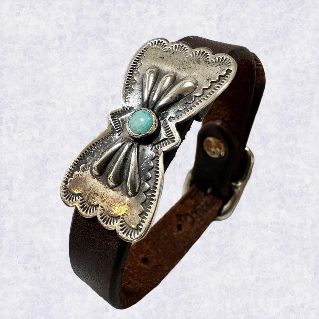 STEVENSON OVERALL CO. レザーバングル　ターコイズ コンチョ