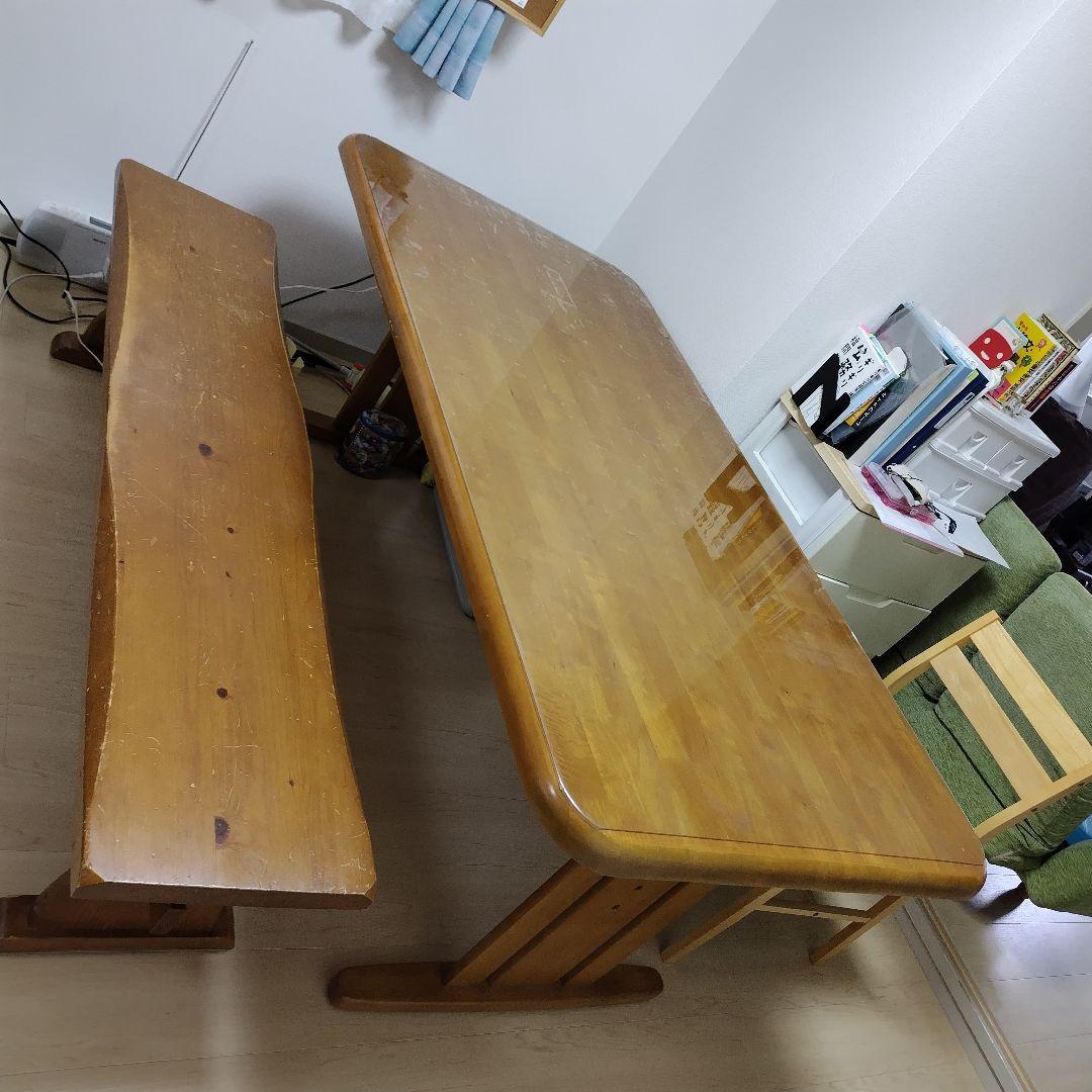 美品⭐3点セット✨木製ダイニングテーブルとベンチセットとダイニングチェア1つ