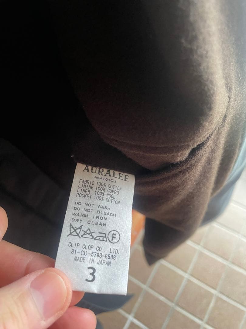 ジャケット・アウター AURALEE FINX CHAMBRAY TRENCH COAT BK 3