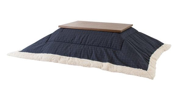 おしゃれ ふかふか かわいい 長方形 ポケット付 こたつ布団 ネイビー