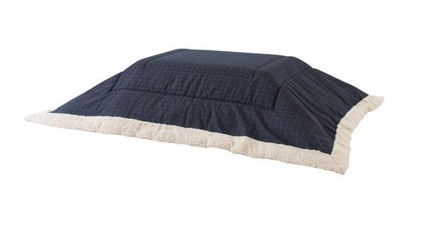 おしゃれ ふかふか かわいい 長方形 ポケット付 こたつ布団 ネイビー