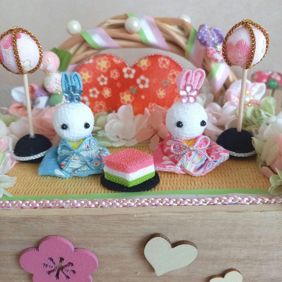 No５ 桃の節句 .*✿ ひな祭りアレンジ ちりめん細工 うさぎver.