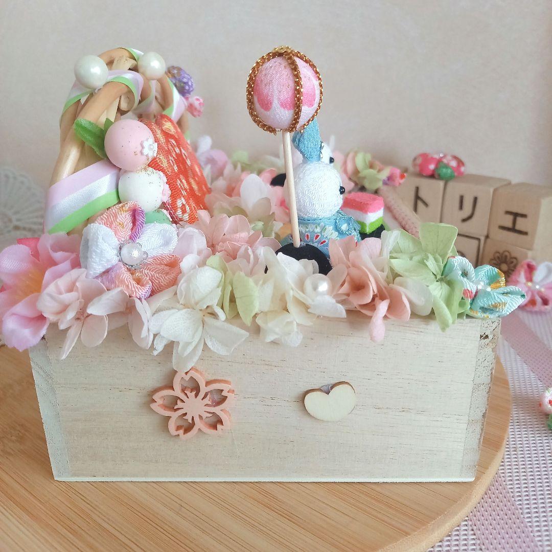 No５ 桃の節句 .*✿ ひな祭りアレンジ ちりめん細工 うさぎver.