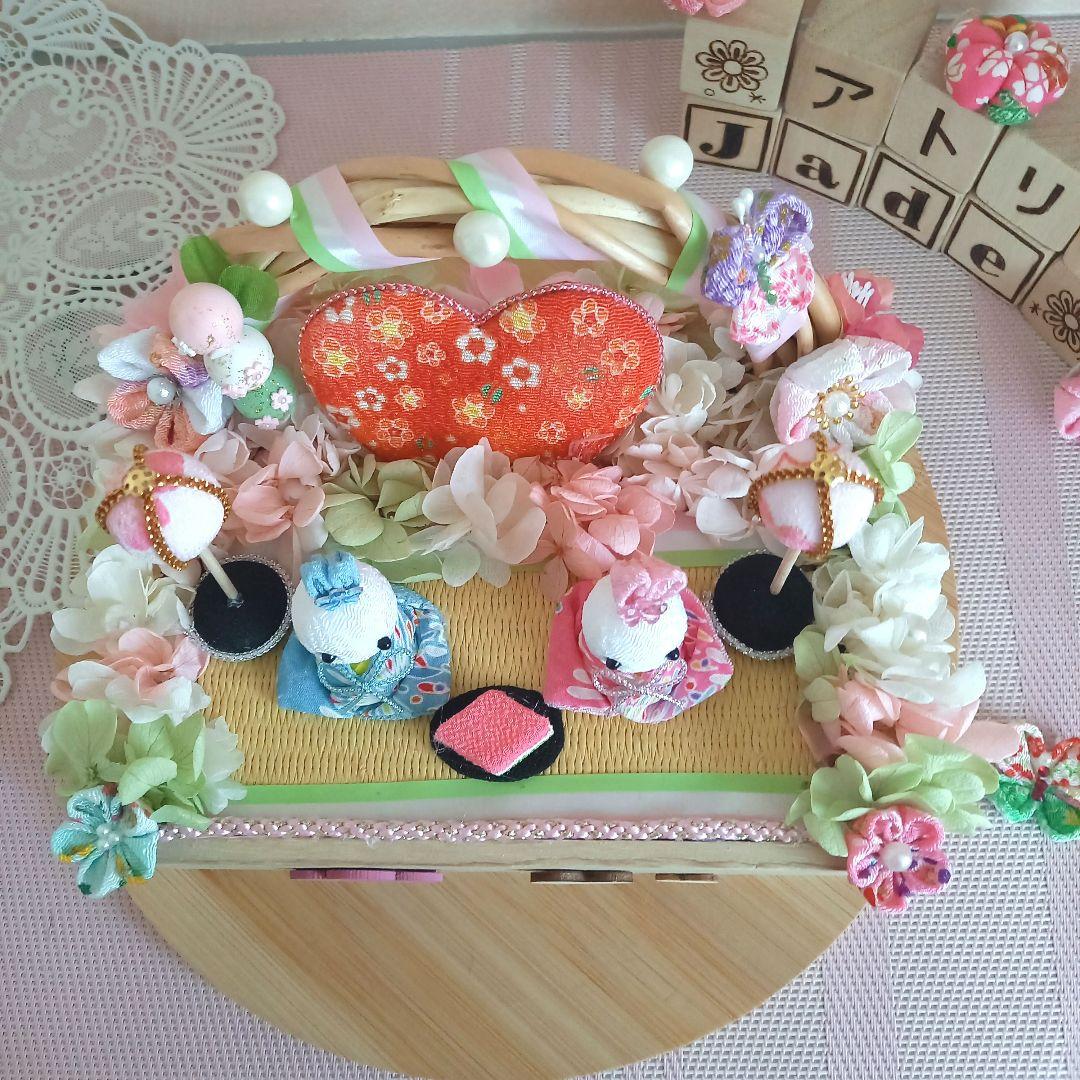 No５ 桃の節句 .*✿ ひな祭りアレンジ ちりめん細工 うさぎver.