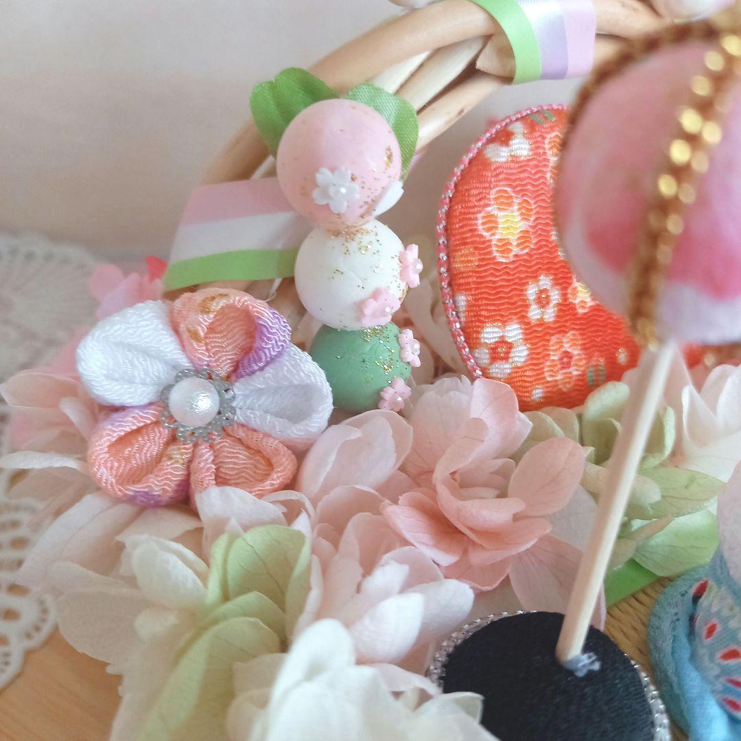 No５ 桃の節句 .*✿ ひな祭りアレンジ ちりめん細工 うさぎver.