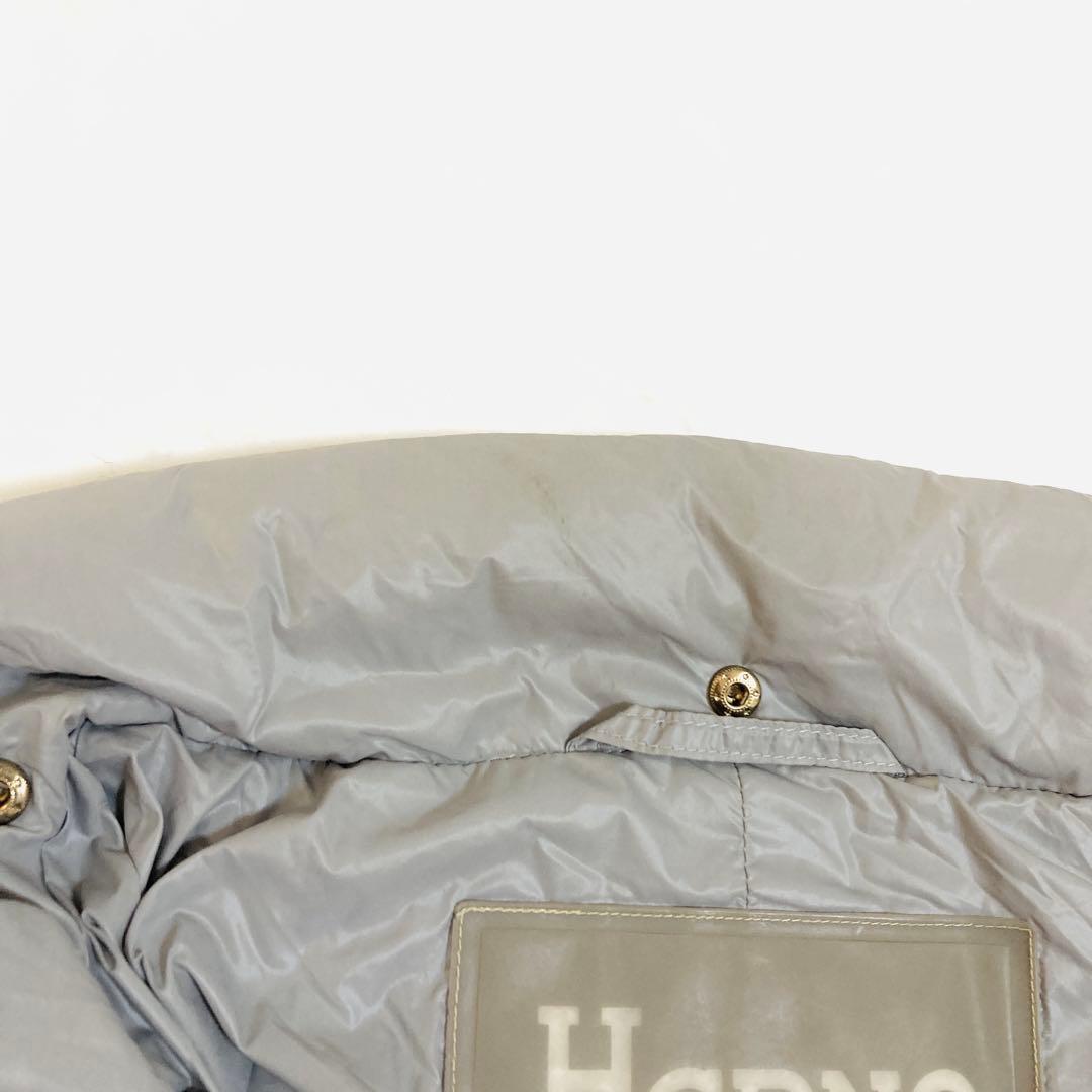 ヘルノ　ダウンコート　 Aライン　ゴールドロゴプレート　ロング丈　軽量　38