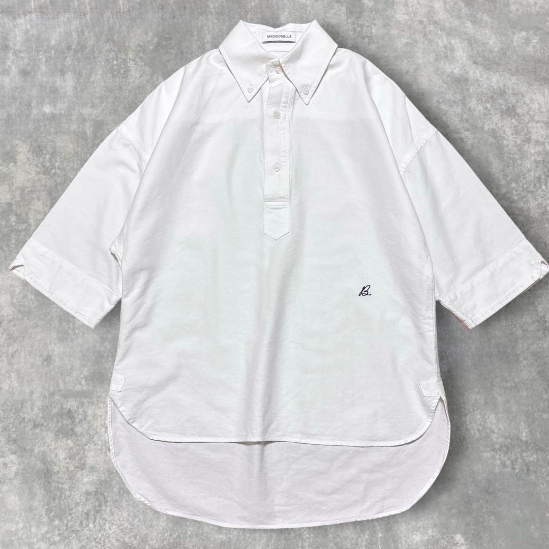 【美品】マディソンブルー　オックスフォードシャツ　半袖　ホワイト　00
