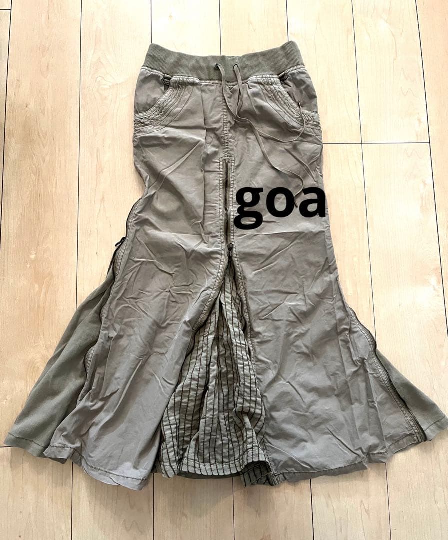 goa ゴア ジップスライダーロングスカート free ミリタリー 希少 Y2K