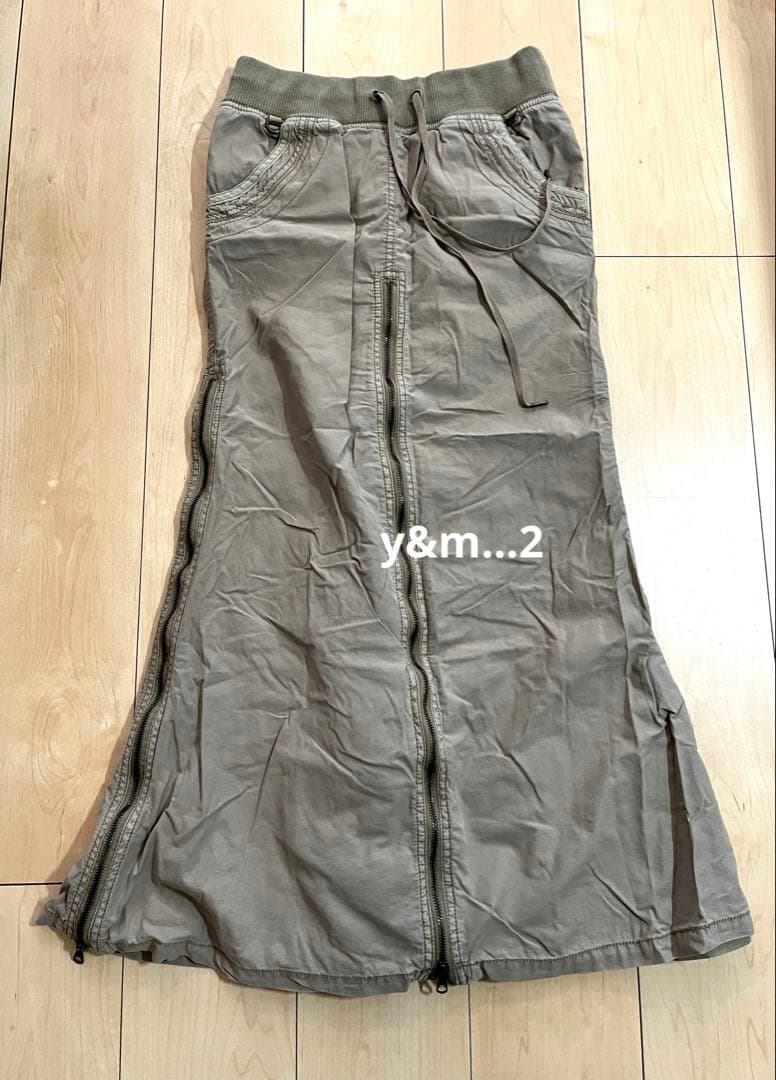 goa ゴア ジップスライダーロングスカート free ミリタリー 希少 Y2K