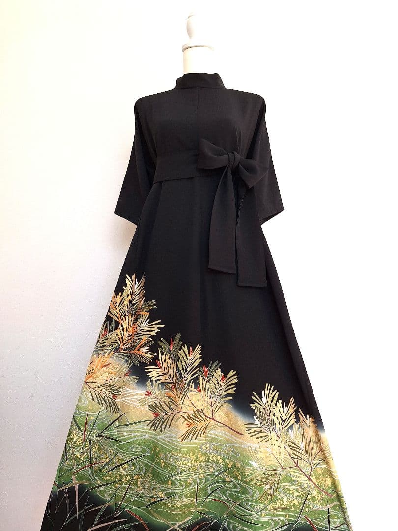 着物リメイクワンピース3680