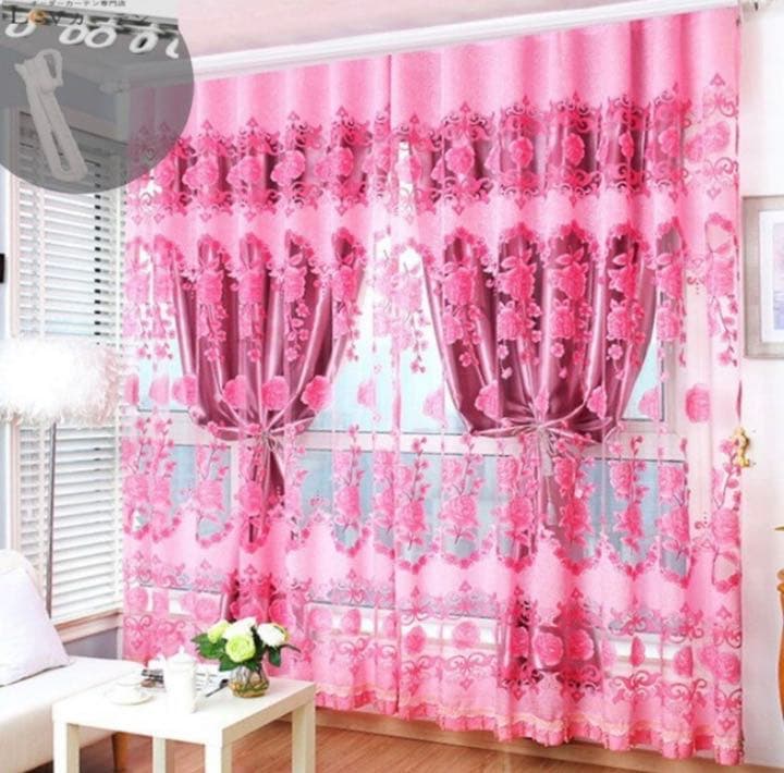 レースカーテン 遮光カーテン 一体型カーテン 花柄 おしゃれ 可愛い オリジナル