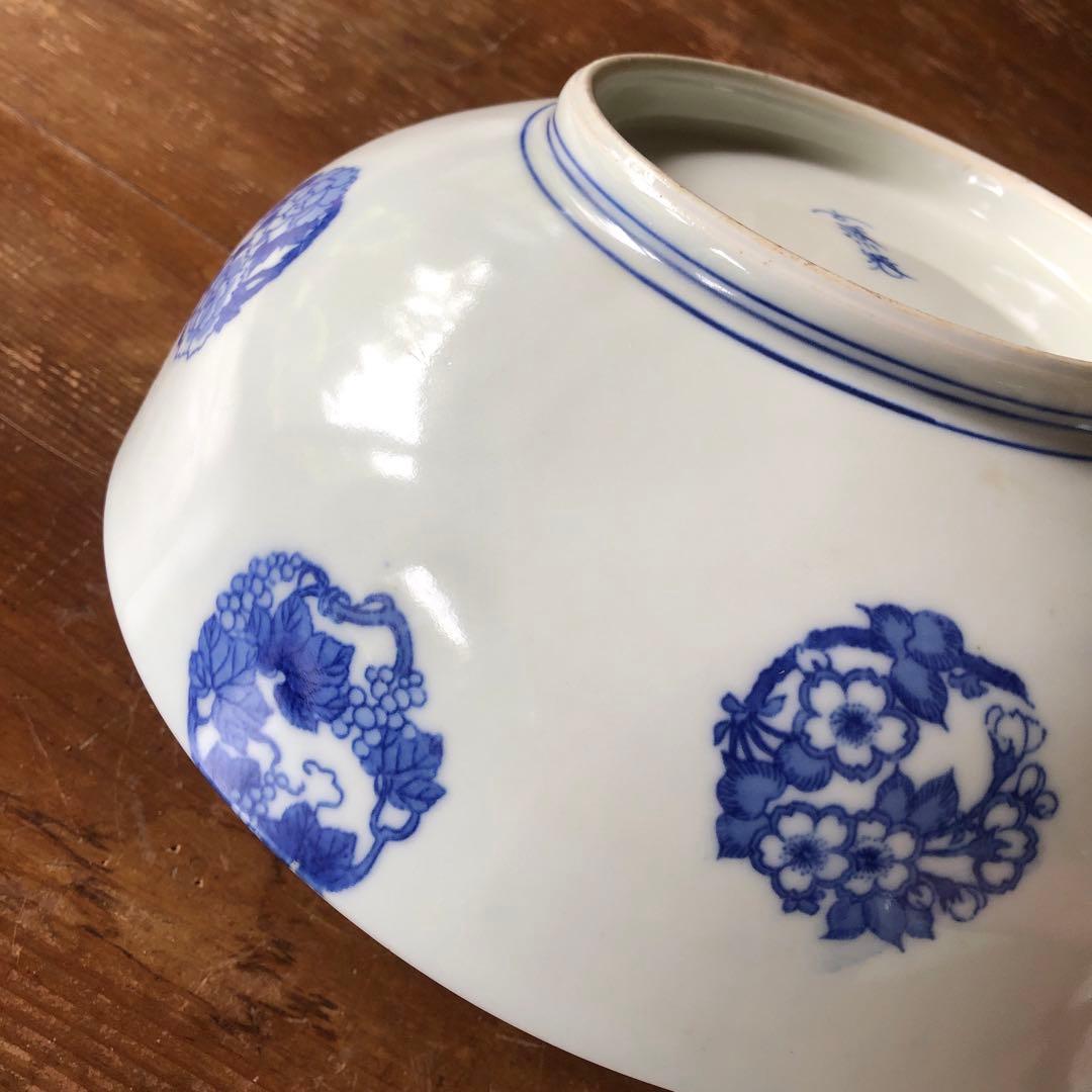 深川製磁 オールド深川 大鉢 大皿 盛鉢 そうめん鉢 ふくら雀 福来雀 すずめ