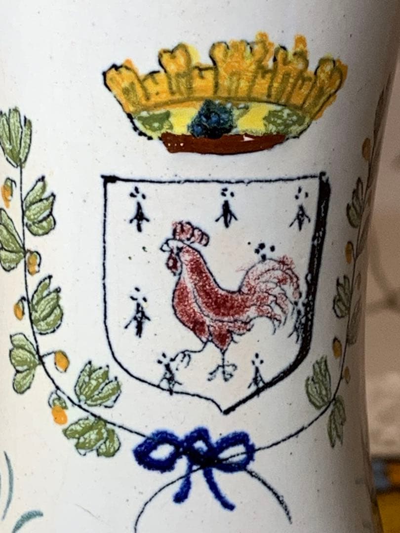 フランス製　アンティーク　上手に細かく描かれたコンカルノー街の絵が素敵な花瓶！