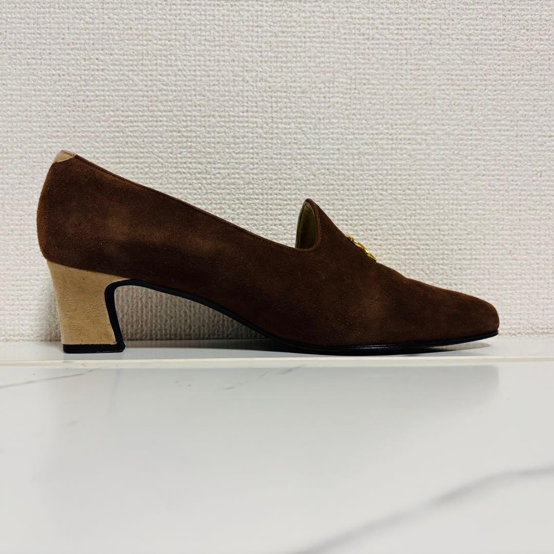 希少 ヴィンテージ バレンシアガ スエード ハイヒール パンプス BBロゴ