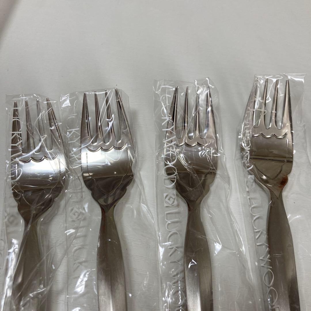 18-12ステンレス　日本製ラッキーウッドフィッシュフォーク、ナイフ