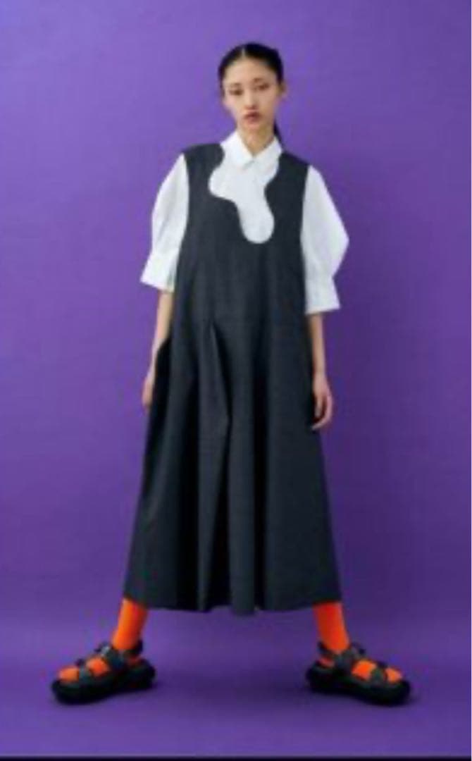 エンフォルド　ラウンドネックジャンパースカート　グレーチェック