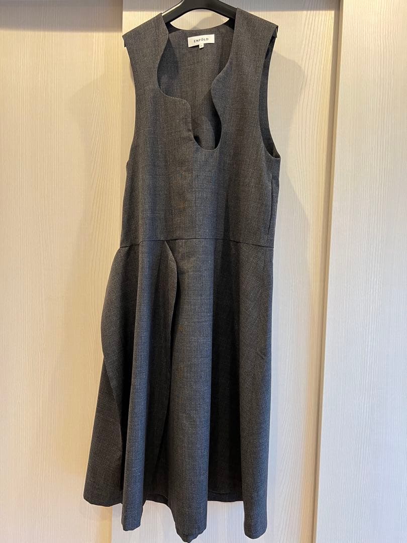 エンフォルド　ラウンドネックジャンパースカート　グレーチェック