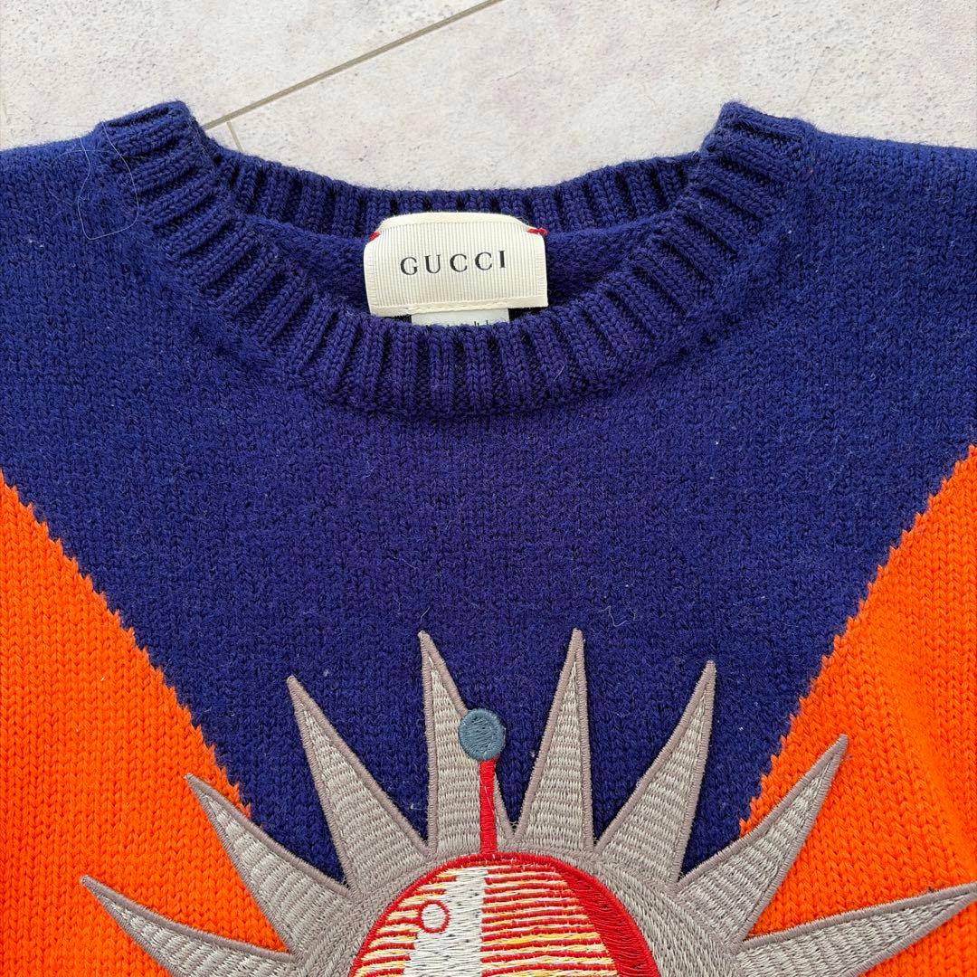 GUCCI 宇宙船刺繍 ニットセーター