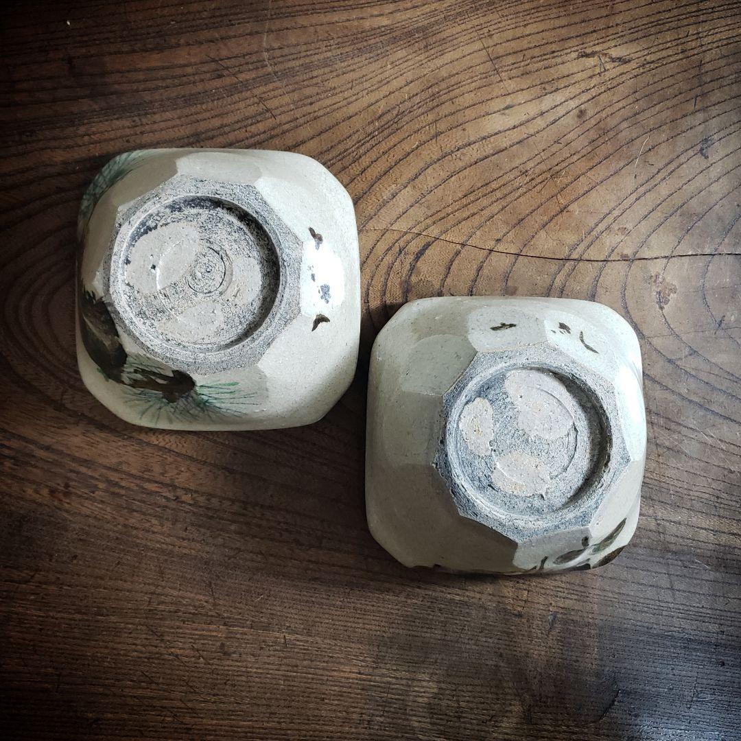 角鉢　向付　乾山　在銘　2客　京焼　訳あり　欠け