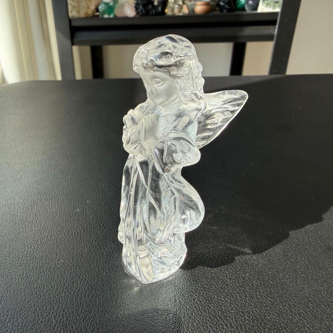 天然石水晶の天使ちゃん　置物　彫物NO.021414
