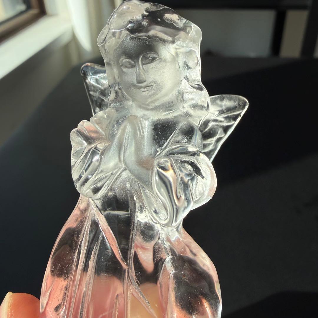 天然石水晶の天使ちゃん　置物　彫物NO.021414